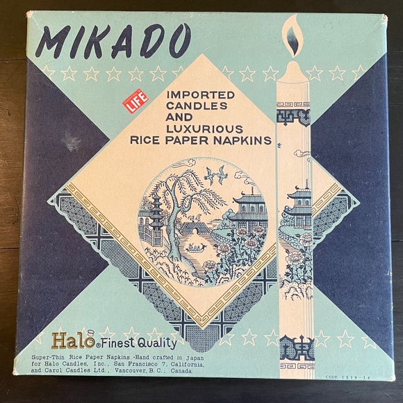 Mikado candles (2) + Luxurious Rice Paper Napkings  HandCrafted in Japan Vintage - Picture 1 of 2